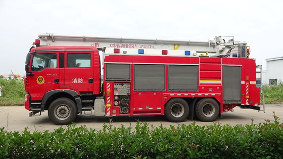 32M Hydraulic Telescopic Water Tower Fire Truck 440hp With 5t Water 2t Foam Capacity
